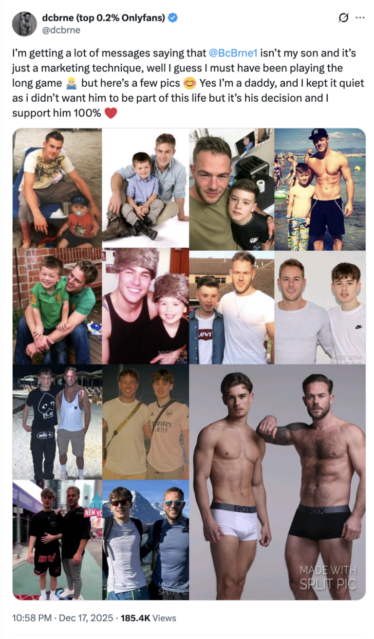 All the OnlyFans content *that* dad and son have posted